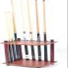 REMYS 7-Hole Pool Cue Rack, Wood Floor-Standing Cue Holder with Pool Ball Groove, for Pool Sticks/Pool Balls/Pool Table Accessories view 1