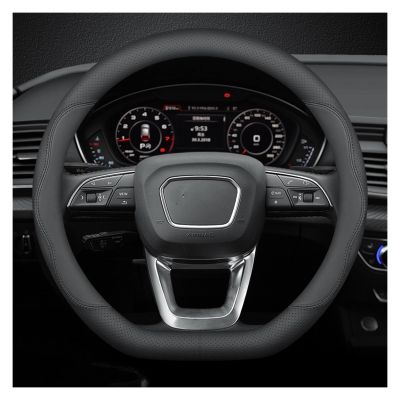 FUERU Car Steering Wheel Cover Set Car Steering Wheel Cover D Type Ultra-Thin Leather Waterproof Anti-Wrinkle Fashion Car Interior (Color : 2#)