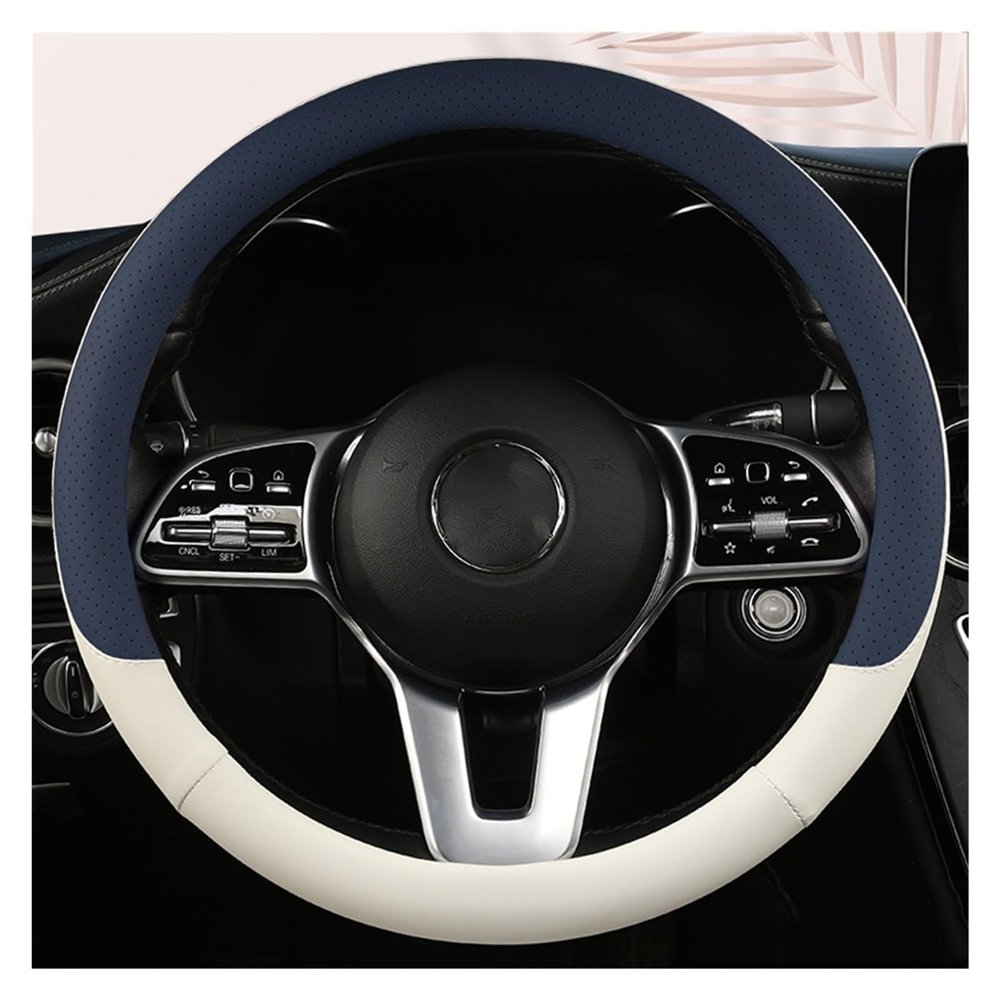 FUERU Car Steering Wheel Cover Set Car Steering Wheel Cover Breathable Leather Comfort Shock-Absorbing Car Interior (Color : 5#)