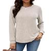 Beimuc Long Sleeve Shirts for Women Tunic Tops 2025 Fall Lightweight Crewneck Sweaters Loose Fit High Low Curved Hem Apricot view 2