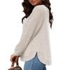 Beimuc Long Sleeve Shirts for Women Tunic Tops 2025 Fall Lightweight Crewneck Sweaters Loose Fit High Low Curved Hem Apricot view 3