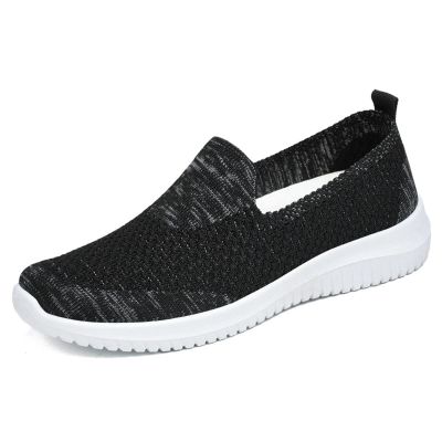 DHAEY Women's Orthopedic Sneakers Plantar Fasciitis Women's Orthopedic No-Tie Sneaker with Arch Support Lightweight Soft Casual Sneakers (Color : Black, Size : 8)