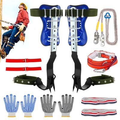 Homaisson Tree Climbing Spikes Set, Adjustable Tree Climbing Spikes, Portable Tree Climbing Gears with Safety Belt, Climbing Tool for Hunting Observation, Fruit Picking