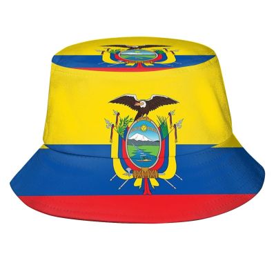 Cute Ecuador Flag Bucket Hats Fashion Sun Cap Summer Outdoor Ecuadorian Fisherman Cap for Adults Women Men