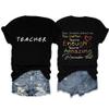 (1PC Printed Front and Back) Dear Students Behind Me T Shirt Funny Teacher Gift Shirt for Women Black view 1