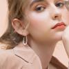 Silver Lightweight Teardrop Earring Huggie Hoop Earrings Large Oval Statement Jewelry for Women Trendy view 2