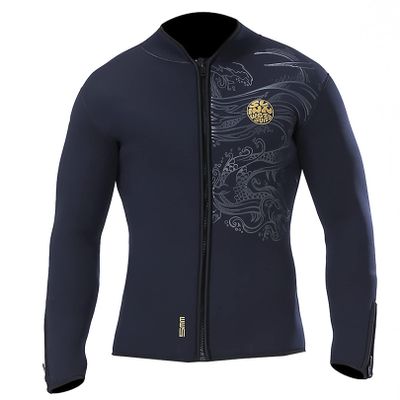 clhjinruoliu Men's 5MM Neoprene Wetsuits Top Jacket, Front Zipper Long Sleeves Diving Suit,L