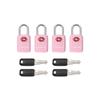 SURE LOCK TSA Approved Luggage Locks - One Key Opens All, Compact & Durable Zinc Alloy Travel Lock with Steel Shackle, Keyed Alike (Pink 4 Locks, Mini Size for Suitcase/Backpack/Gym Locker) view 1