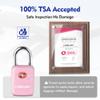 SURE LOCK TSA Approved Luggage Locks - One Key Opens All, Compact & Durable Zinc Alloy Travel Lock with Steel Shackle, Keyed Alike (Pink 4 Locks, Mini Size for Suitcase/Backpack/Gym Locker) view 2