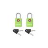 SURE LOCK TSA Approved Luggage Locks - One Key Opens All, Compact & Durable Zinc Alloy Travel Lock with Steel Shackle, Keyed Alike (Green 2 Locks, Mini Size for Suitcase/Backpack/Gym Locker) view 1
