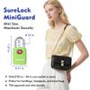 SURE LOCK TSA Approved Luggage Locks - One Key Opens All, Compact & Durable Zinc Alloy Travel Lock with Steel Shackle, Keyed Alike (Green 2 Locks, Mini Size for Suitcase/Backpack/Gym Locker) view 3