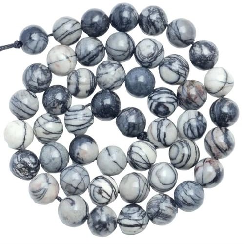 4mm Black Zebra Jasper Gemstone Black White Round Loose Beads 15 inch Full Strand CHIK-STRD-53315