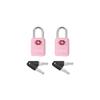 SURE LOCK TSA Approved Luggage Locks - One Key Opens All, Compact & Durable Zinc Alloy Travel Lock with Steel Shackle, Keyed Alike (Pink 2 Locks, Mini Size for Suitcase/Backpack/Gym Locker) view 1