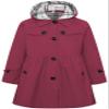 Betusline Girl's Trench Coat, Single Breasted Windbreaker Jacket Hoodie Dress Coat Outerwear for Girl,1# Wine Red,6-7 Years = Tag 130 view 1