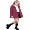 Betusline Girl's Trench Coat, Single Breasted Windbreaker Jacket Hoodie Dress Coat Outerwear for Girl,1# Wine Red,6-7 Years = Tag 130 view 3