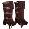 TASBERN Pirate Leg Covers for Men Medieval and Renaissance Faux Leather Costume Accessories Steampunk Footwear Cover for Boots Brown Adjustable view 1