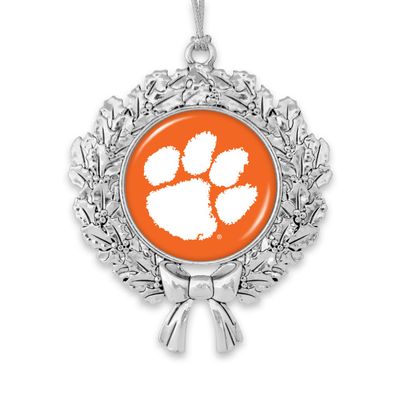 61946 Clemson Team Logo Wreath Ornament