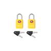SURE LOCK TSA Approved Luggage Locks - One Key Opens All, Compact & Durable Zinc Alloy Travel Lock with Steel Shackle, Keyed Alike (Yellow 2 Locks, Mini Size for Suitcase/Backpack/Gym Locker) view 1