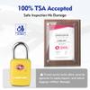 SURE LOCK TSA Approved Luggage Locks - One Key Opens All, Compact & Durable Zinc Alloy Travel Lock with Steel Shackle, Keyed Alike (Yellow 2 Locks, Mini Size for Suitcase/Backpack/Gym Locker) view 2