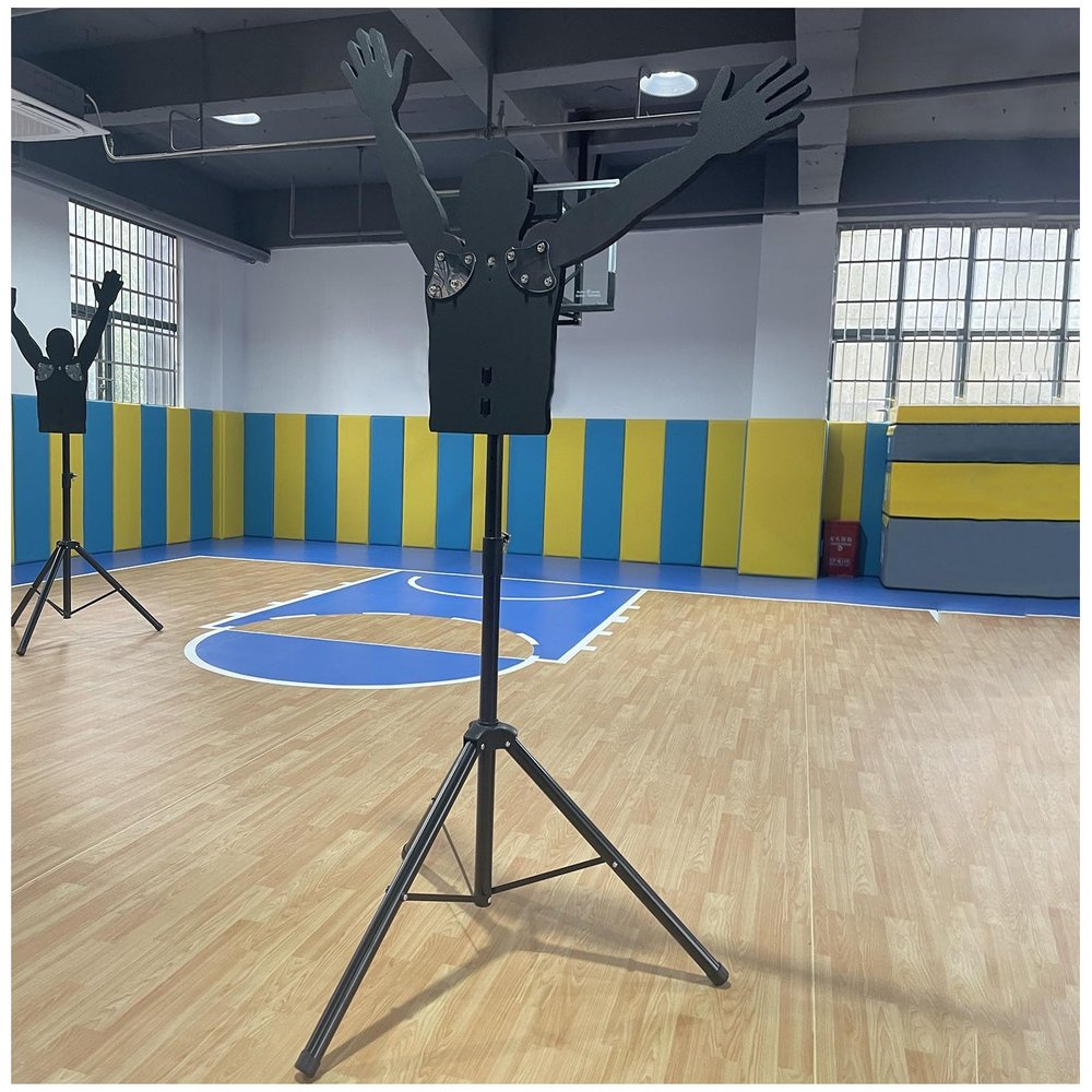 LXLZYXSF 2 Pack Pro Training Defender Dummy for Basketball, Shooting Dribbling Practice Aid, Adjustable Arms & Height, Tripod Base, Court Gymnasium Outdoor Indoor (Size : 165-240cm(64.9-94.4 inch))