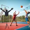 LXLZYXSF 2 Pack Pro Training Defender Dummy for Basketball, Shooting Dribbling Practice Aid, Adjustable Arms & Height, Tripod Base, Court Gymnasium Outdoor Indoor (Size : 165-240cm(64.9-94.4 inch)) view 2