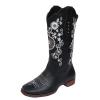 Ladmiple Cowgirl Boots Pink And White Women's Cowboy Boots Knee High Seam Mid Heel Block Heel Almond Pointed Toe Fashion Classic Cowgirl Boots Slip-On view 1