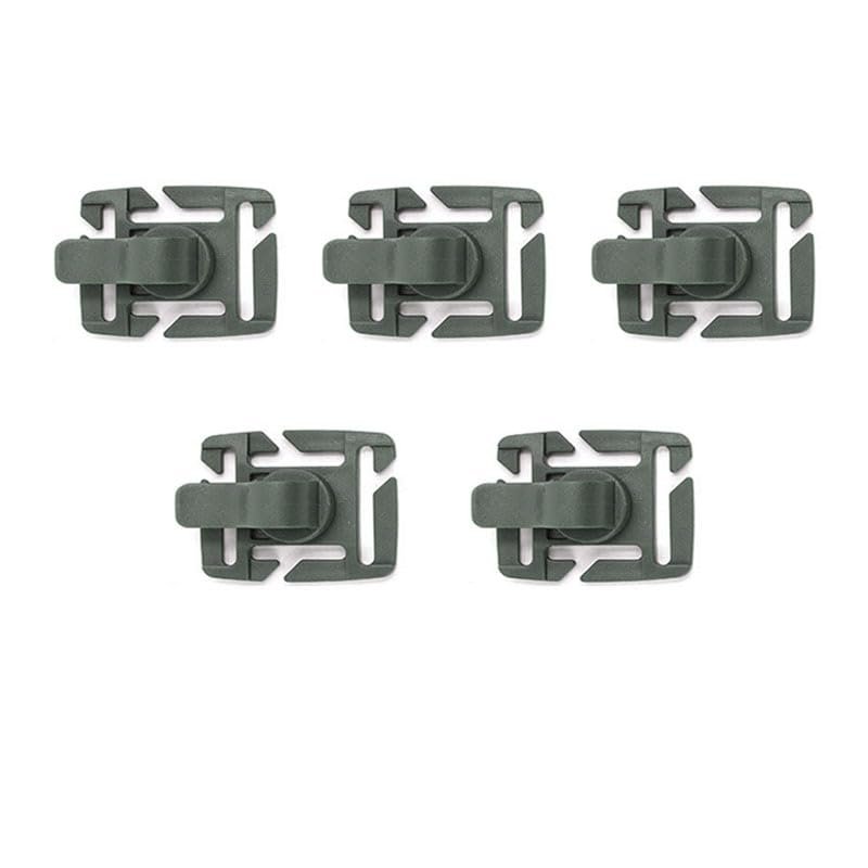 HUFFA Drink Tube Clip Water Pipe Hose Clamp Backpack Webbing Buckle Outdoor Camp Attach Web Hydration Bladder (Color : 5Pcs ArmyGreen)