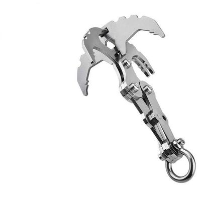 HUFFA Folding Gravity Grab Hook Outdoor Rock Climbing Rescue Claw Survival Mountaineering Hook Tool Multifunctional Stainless Steel