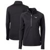 Cutter & Buck Women's Black Philadelphia Eagles Gridiron Classics Logo Adapt Eco Knit Stretch Recycled Half-Zip Pullover Top view 1