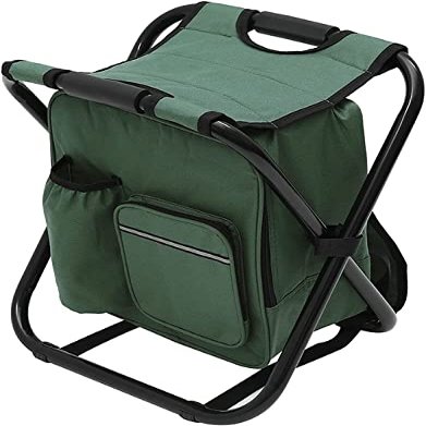 Camping Chair, Beach Chair Folding Folding Chair 2-in-1 Folding Fishing Chair Bag Camping Fishing Chair Stable Comfortable Stool Portable Backpack Seat Bag Economic Fishing Chair ( Color : Cream )