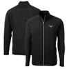 Cutter & Buck Men's Black Philadelphia Eagles Gridiron Classics Big & Tall Adapt Eco Knit Hybrid Recycled Full-Zip Jacket view 1