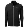 Cutter & Buck Men's Black Philadelphia Eagles Gridiron Classics Big & Tall Adapt Eco Knit Hybrid Recycled Full-Zip Jacket view 2