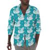 Beautiful Swan Men's Button Down Shirt Long Sleeve Shirts with Pocket Regular Fit