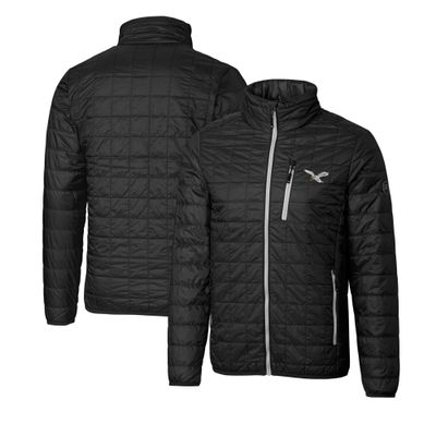 Cutter & Buck Men's Black Philadelphia Eagles Gridiron Classics Big & Tall Rainier PrimaLoft Eco Insulated Full-Zip Puffer Jacket