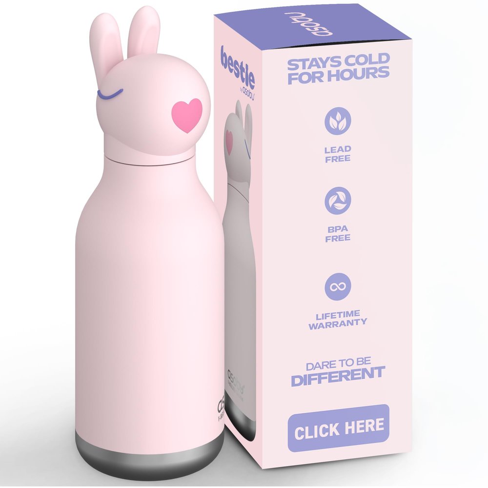 asobu Bestie Water Bottle, Cute Collectible Character, Leak Proof, BPA Free