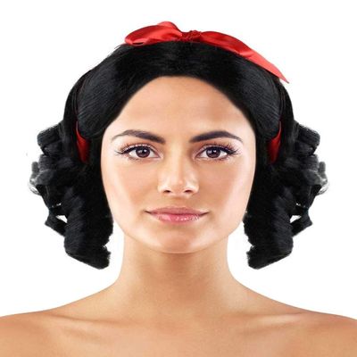 HPO Adult Women's Black Fairytale Wig, Best for Halloween, Flame-retardant Synthetic Fiber HW-1373-A