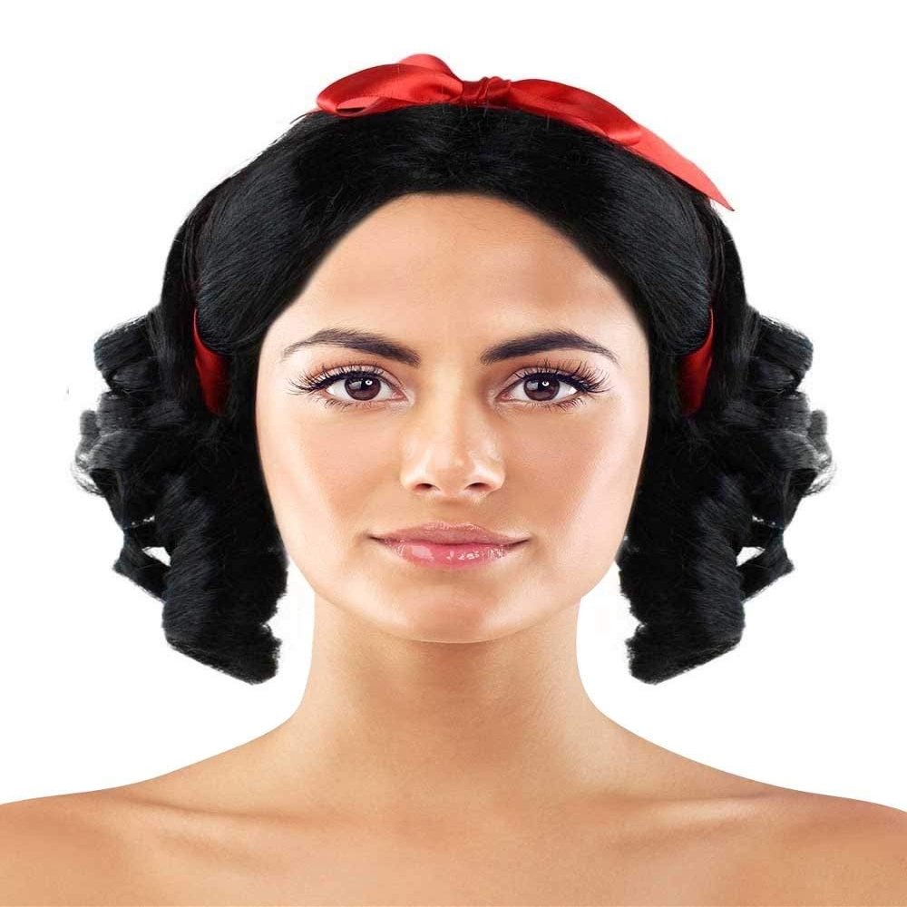 HPO Adult Women's Black Fairytale Wig, Best for Halloween, Flame-retardant Synthetic Fiber HW-1373-A