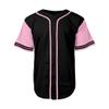DIGITMON Men's Baseball Jersey Button Down Premium Two-Striped T Shirts Sports Uniform, Blackpink 2X-Large view 2