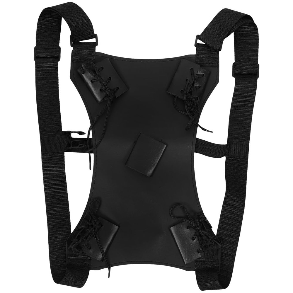 Angoily Leather Sword Carry Strap Dual Shoulder Backpack for Cosplay and Martial Arts Props with 2-Sword Capacity