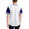 DIGITMON Men's Baseball Jersey Button Down Premium Two-Striped T Shirts Sports Uniform, WHITENAVY X-Large view 2