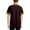 DIGITMON Men's Baseball Jersey Button Down Premium Two-Striped T Shirts Sports Uniform, BROWNYELLOW Large view 2