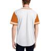 DIGITMON Men's Baseball Jersey Button Down Premium Two-Striped T Shirts Sports Uniform, WHITEORANGE Small view 2