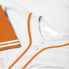DIGITMON Men's Baseball Jersey Button Down Premium Two-Striped T Shirts Sports Uniform, WHITEORANGE Small view 4