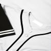 DIGITMON Men's Baseball Jersey Button Down Premium Two-Striped T Shirts Sports Uniform, WHITEBLACK Medium view 4
