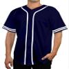 DIGITMON Men's Baseball Jersey Button Down Premium Two-Striped T Shirts Sports Uniform, NAVYWHITE X-Large view 1
