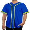 DIGITMON Men's Baseball Jersey Button Down Premium Two-Striped T Shirts Sports Uniform, ROYALYELLOW Small view 1
