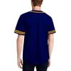 DIGITMON Men's Baseball Jersey Button Down Premium Two-Striped T Shirts Sports Uniform, NAVYGOLD Large view 2