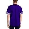 DIGITMON Men's Baseball Jersey Button Down Premium Two-Striped T Shirts Sports Uniform, PURPLEWHITE Small view 2