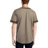 DIGITMON Men's Baseball Jersey Button Down Premium Two-Striped T Shirts Sports Uniform, KHAKIBROWN X-Large view 2