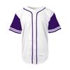 DIGITMON Men's Baseball Jersey Button Down Premium Two-Striped T Shirts Sports Uniform, WHITEPURPLE Large view 3
